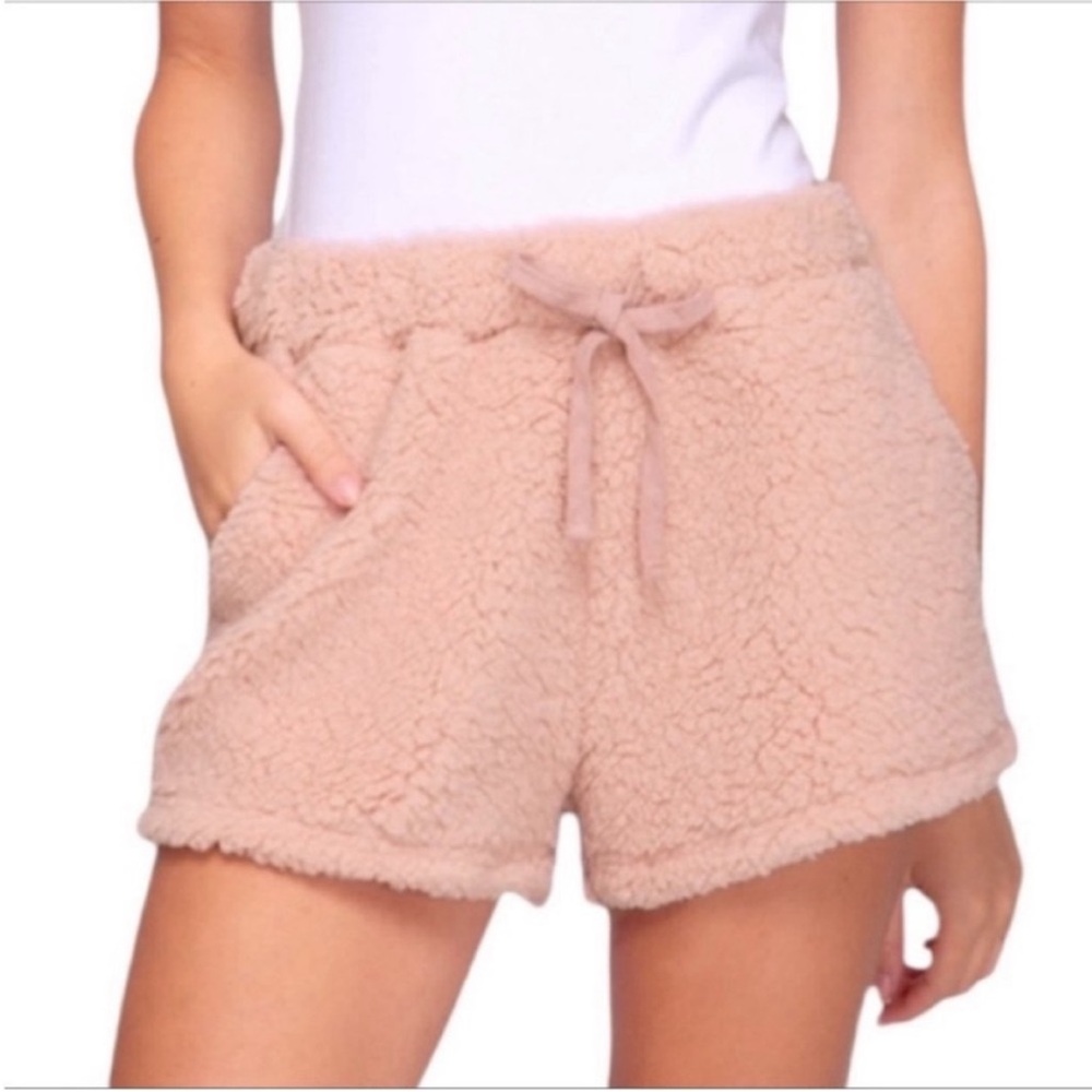 SHE + SKY Fuzzy Teddy Shorts S